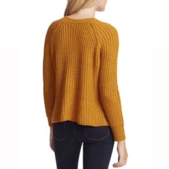 Jessica Simpson Sweater Aria Flounce Hem Rib Buckthorn Brown, Size M, New w/Tag - Picture 3 of 5